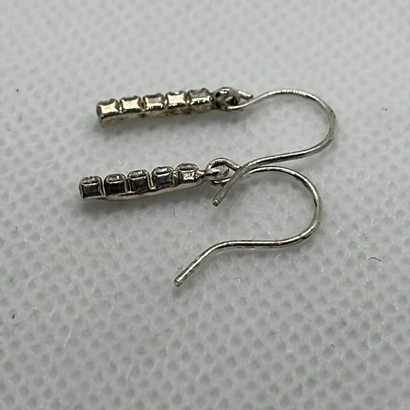 Dainty Rhinestone Bar Earrings Hooks Formal Prom Wedding Party Night Life - Picture 5 of 5